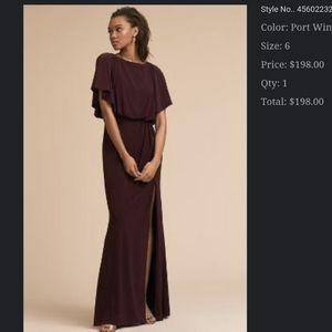 BHLDN Lena Dress in Port Wine- Size 6